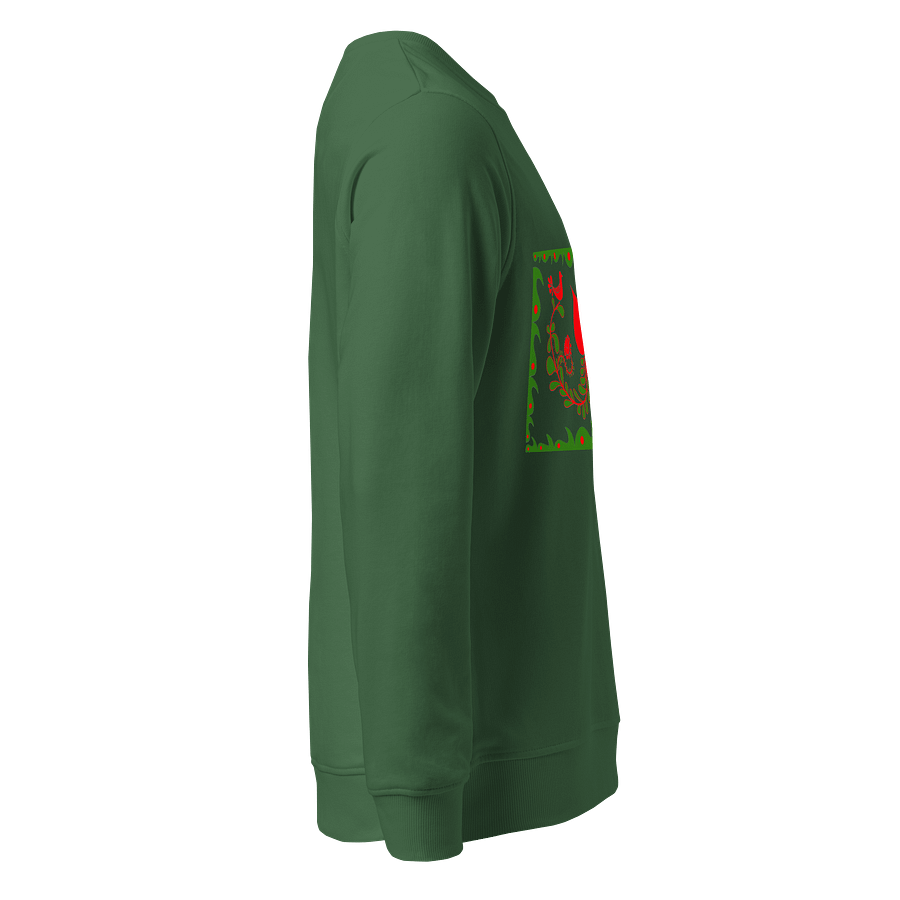 Hungarian Green Floral Bliss Organic Sweatshirt product image (4)