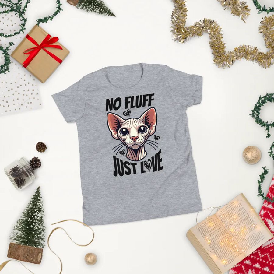 No Fluff, Just Love - Whimsical Sphynx Youth T-Shirt product image (37)