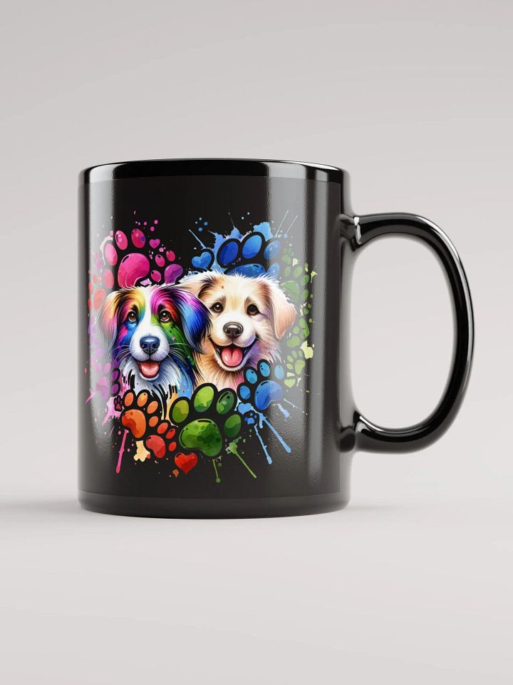 The Colorful Canine Splash Black Glossy Mug product image (2)