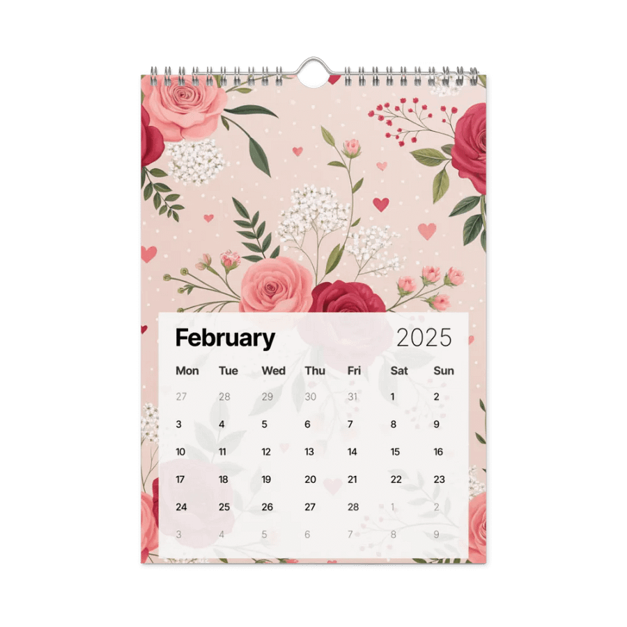 SEAMLESS FLORAL PATTERN WALL CALENDAR 2025 product image (5)