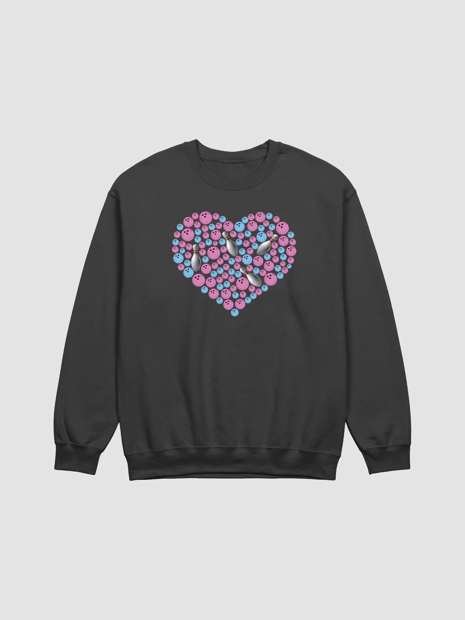 Pure Heart Bowling Pink And Blue Strike Love Crewneck Sweatshirt product image (4)