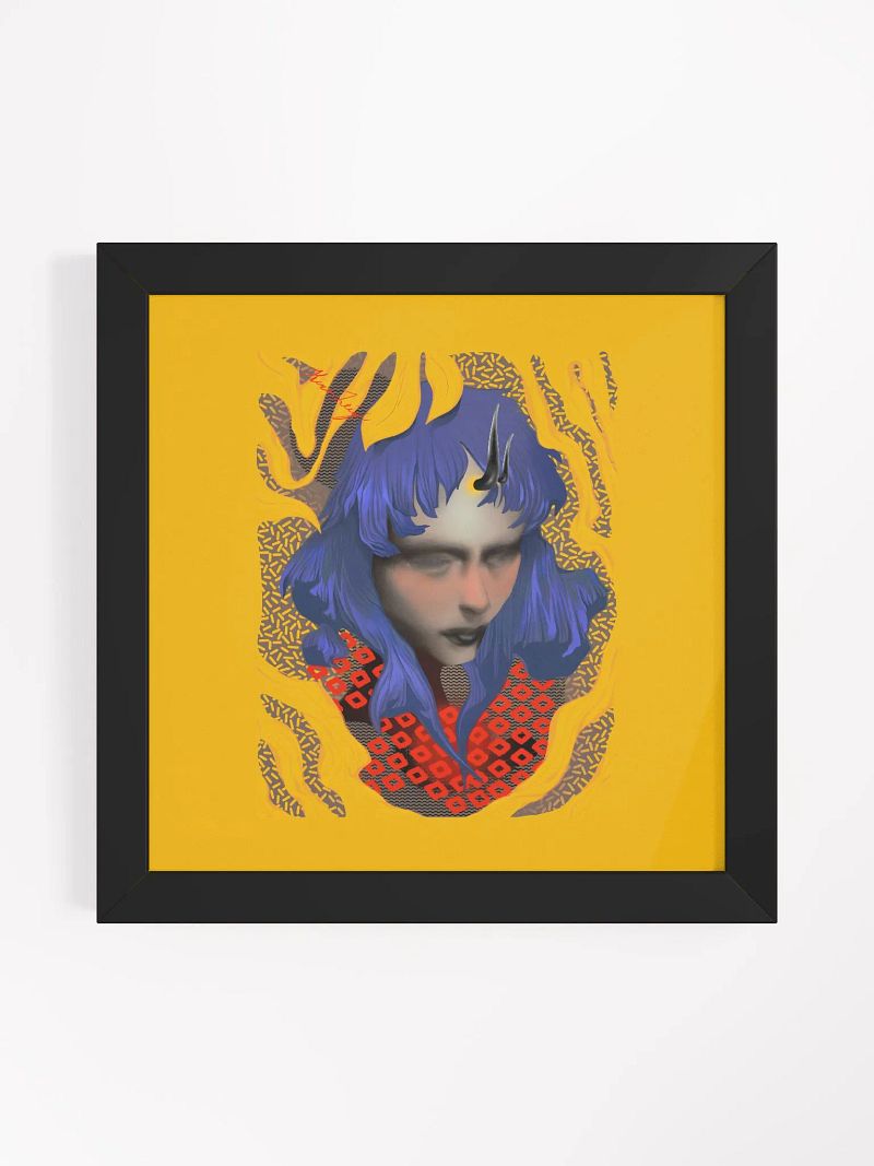 Something Strange, Charming and Blue Square Framed Matte Print
