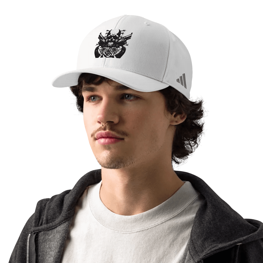 Monochrome Skull and Roses Graphic Print Cap product image (9)