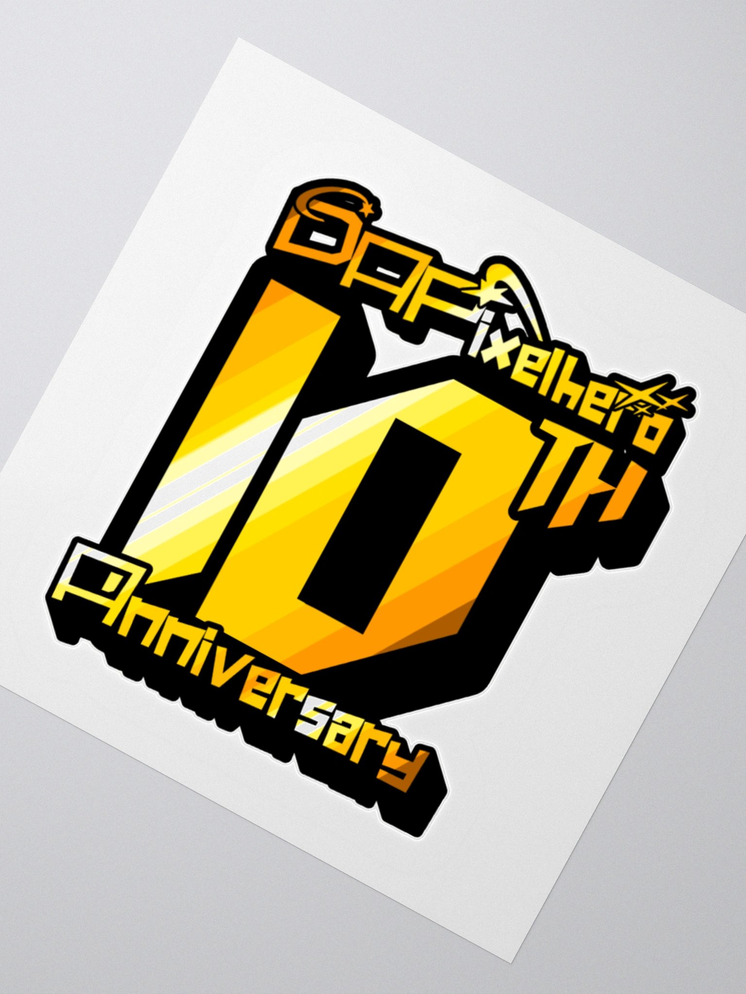 DAPixelhero - 10th Anniversary Logo Die Cut Sticker (LIMITED EDITION) product image (6)