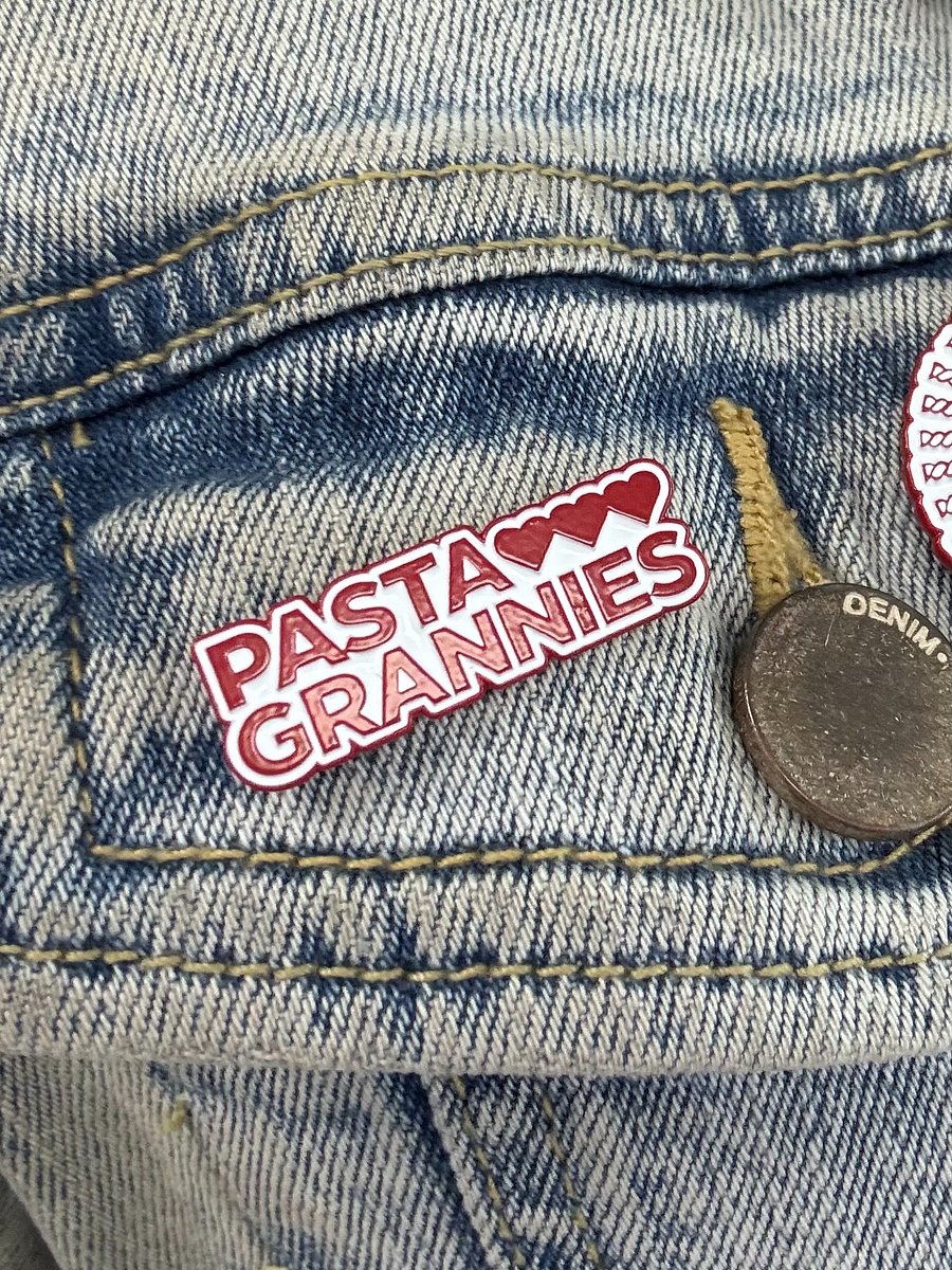Pasta Grannies Hearts Logo Enamel Pin - Pre-Order product image (2)