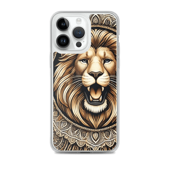 MagSafe® Clear Case for iPhone® | AI-Designed Male Lion Mandala Motif product image (2)