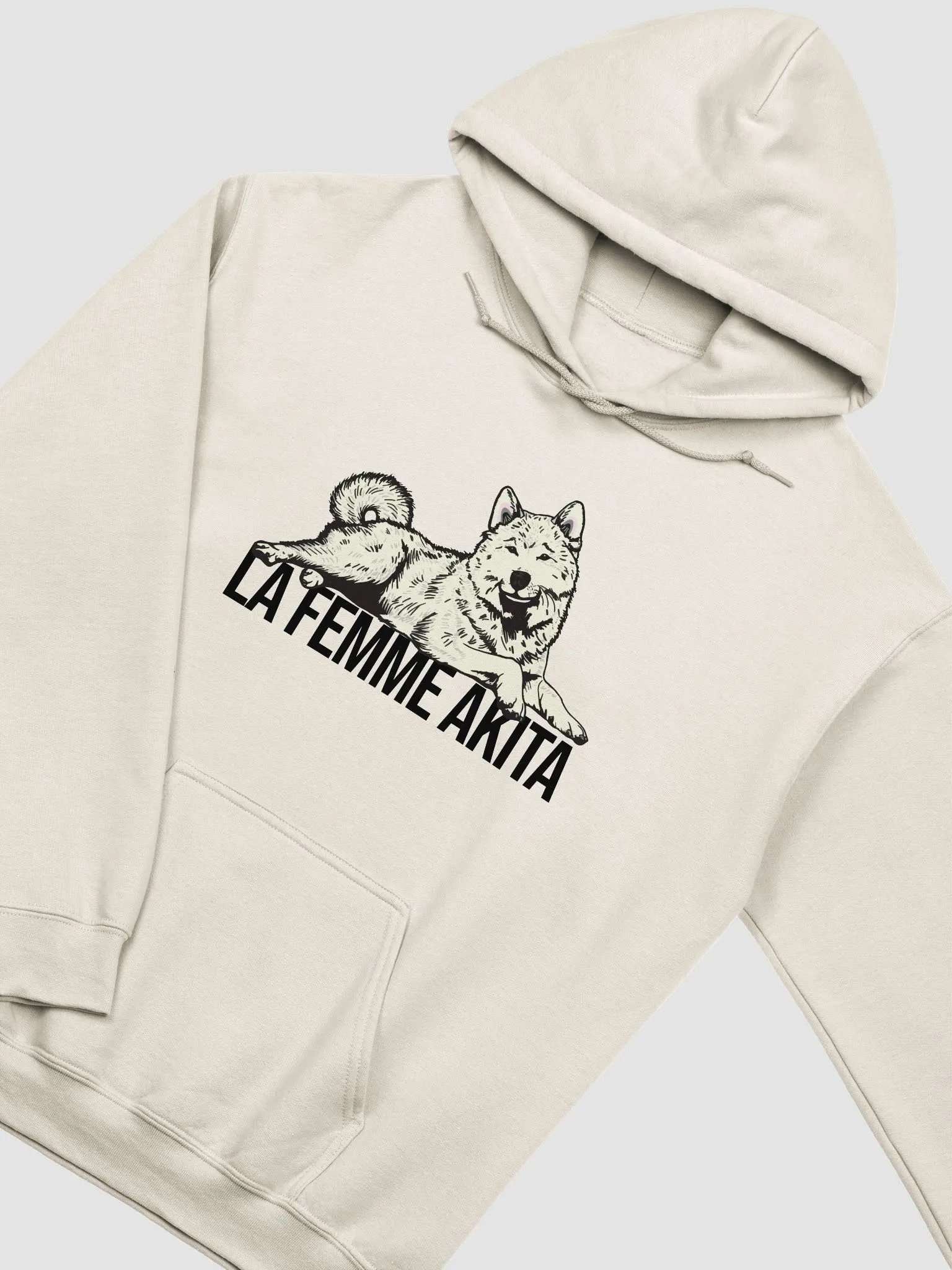 La Femme Akita Hooded Sweatshirt of an Akita Inu (White) | Funny Hoodie for Akita Paw-rents product image (22)