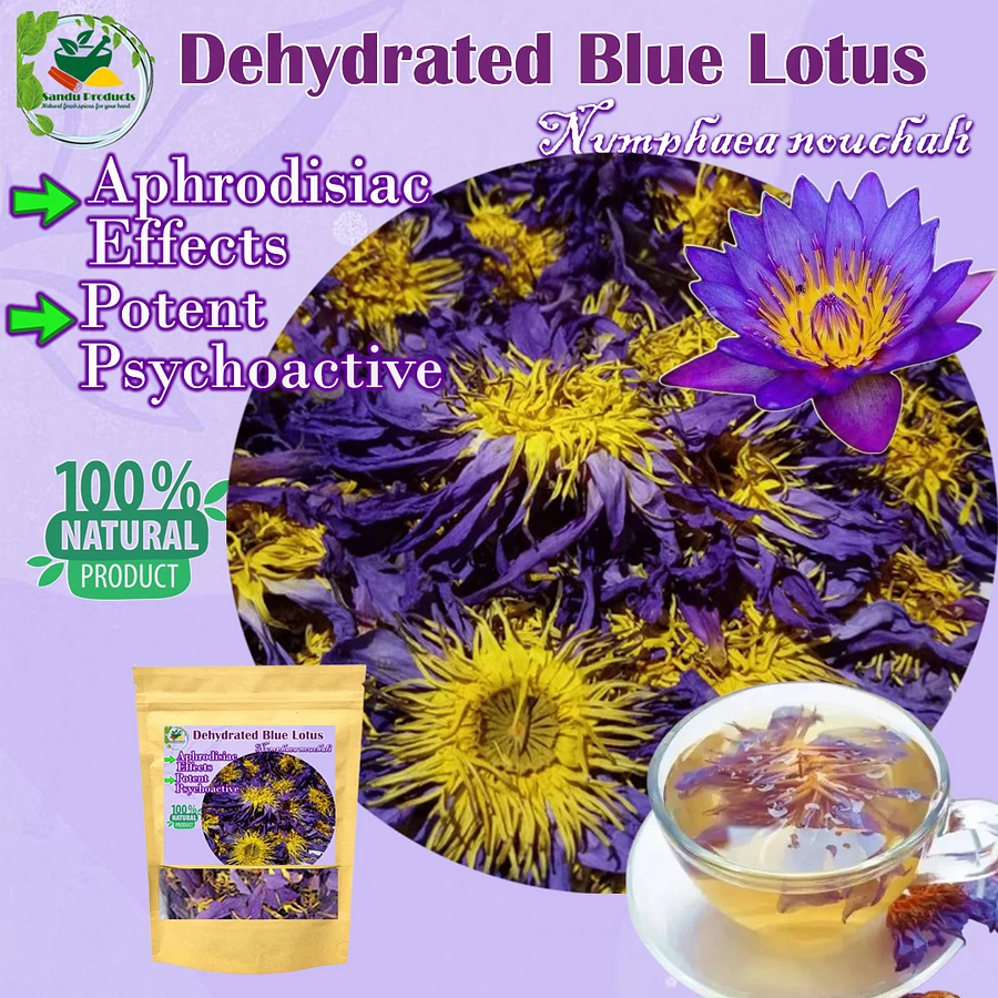 Dry Blue Lotus Flower Herbal Natural Green Tea, Relaxation & Meditation. 25g product image (2)