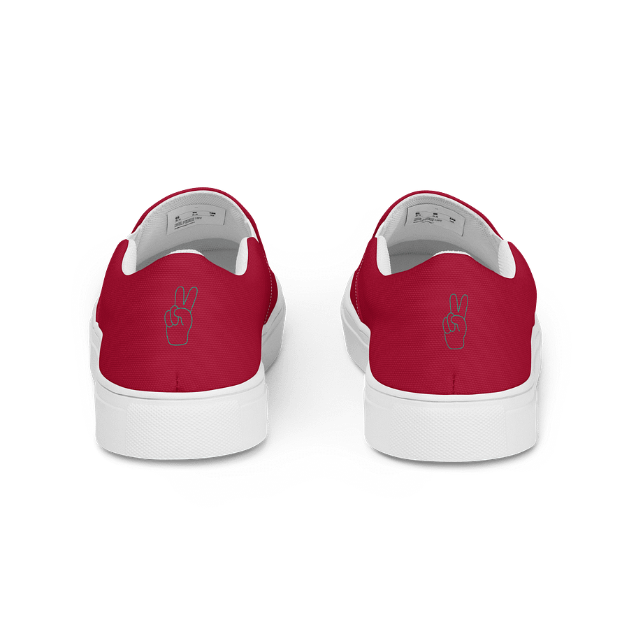 Maroon Groovy Flower Women's Canvas Slip-Ons product image (4)