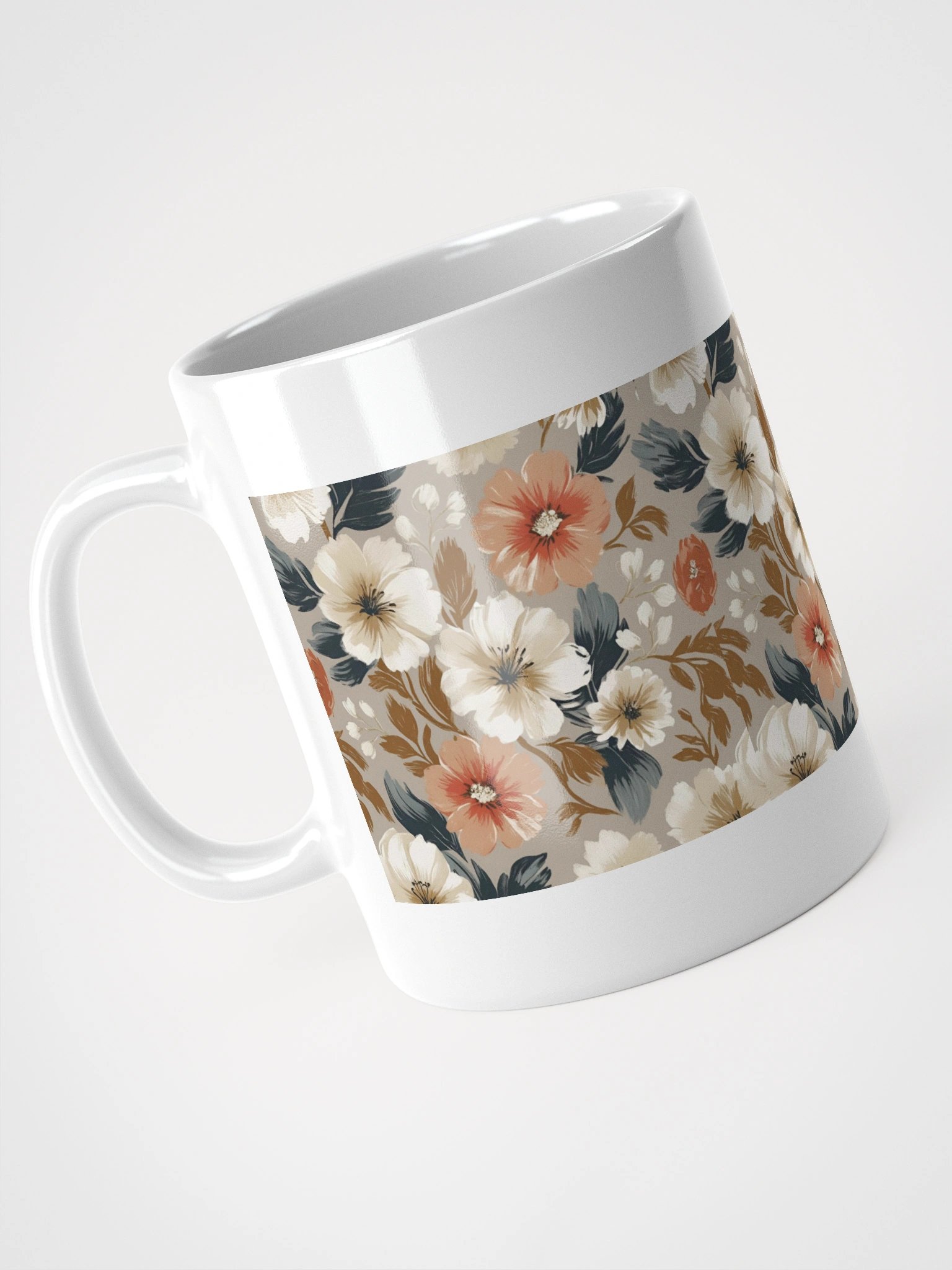 Floral Harmony White Glossy Mug product image (9)