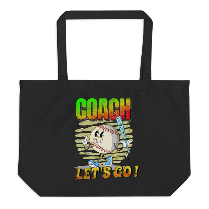 Retro Mascot Coach Lets Go Baseball Tote Bag product image (1)