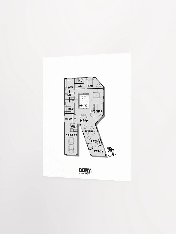Alphabet Floor Plan Poster - R product image (2)