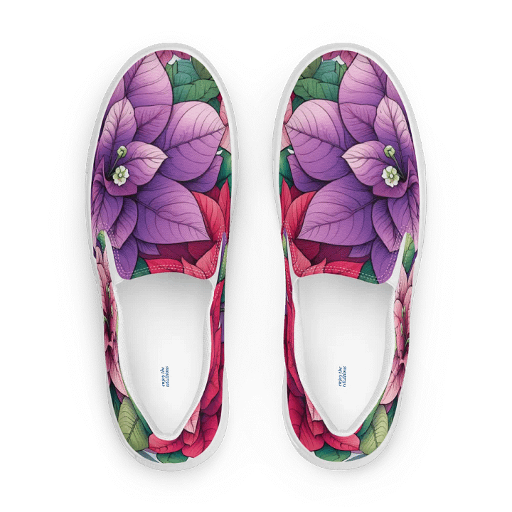 Women's Slip-On Canvas Shoes | KI-Entwurf eines Bougainvillea-Mandala-Motivs product image (2)