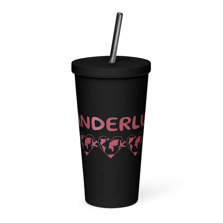 Ornate Red Insulated Tumbler with Straw product image (1)
