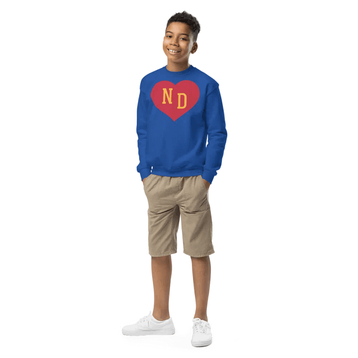 ND Heart Red Youth Unisex Sweatshirt product image (1)