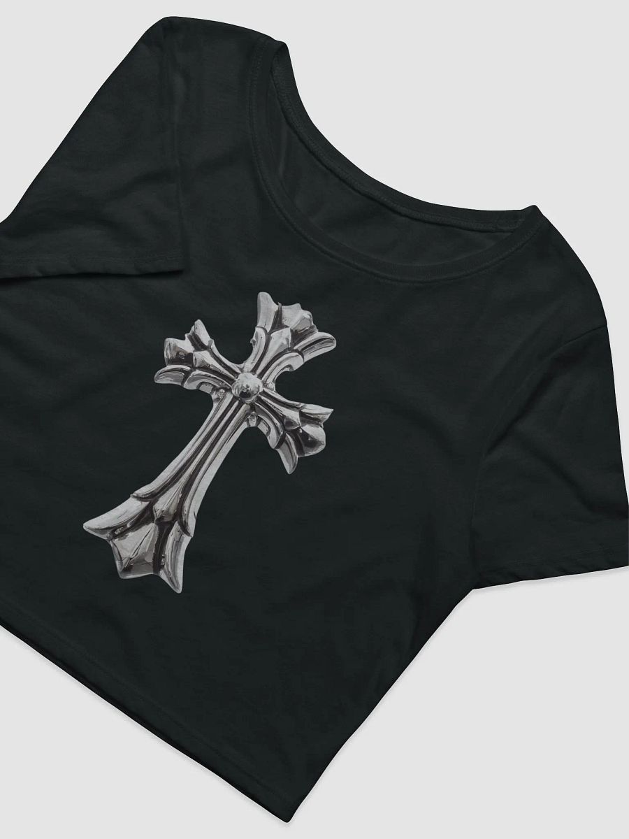 Ornate Silver Cross Women's Crop Tee product image (3)