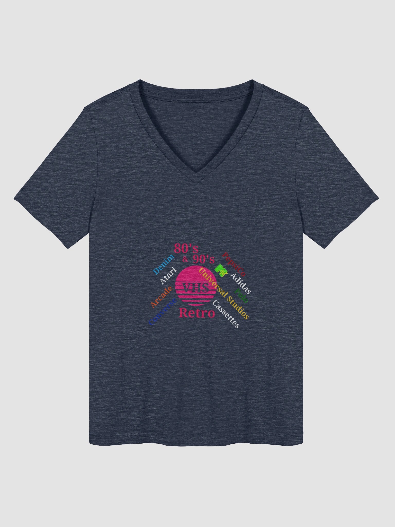 Retro Nostalgia VHS Circle Women's V-Neck Tee product image (1)