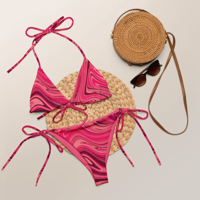 Bikini Set - Shades of Magenta Pink Digital Fluid Art product image (5)