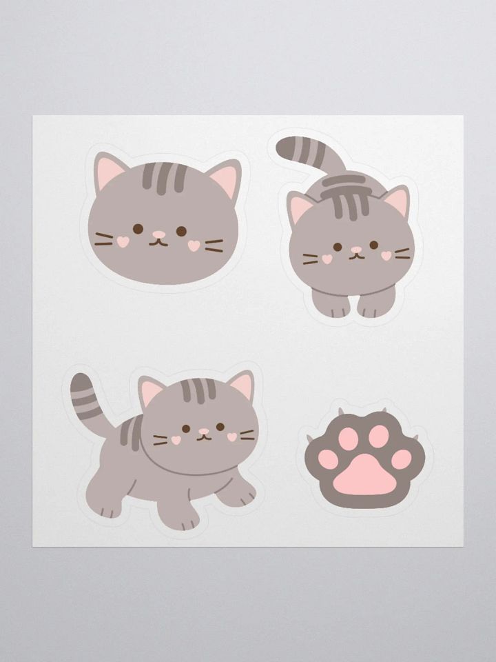 Gery cat stickers product image (4)