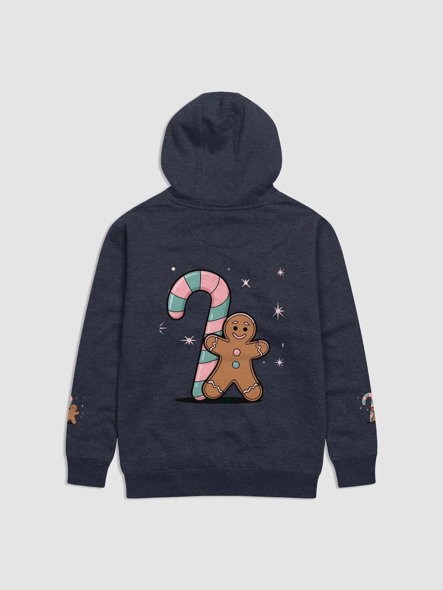 Festive Candy Cane and Gingerbread Man Hoodie product image (23)