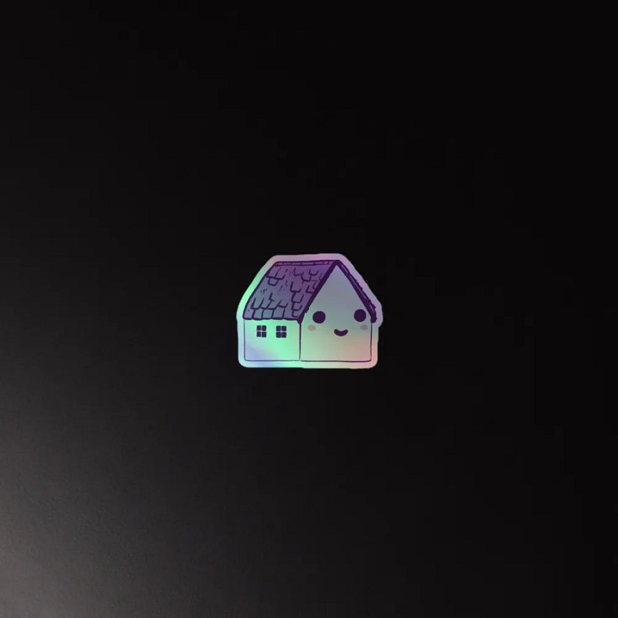 A cute and happy house, for a smile (Kiss-Cut Holographic Sticker) product image (2)