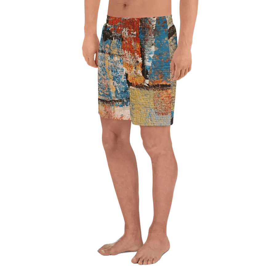 abstract original painting print on shorts product image (4)