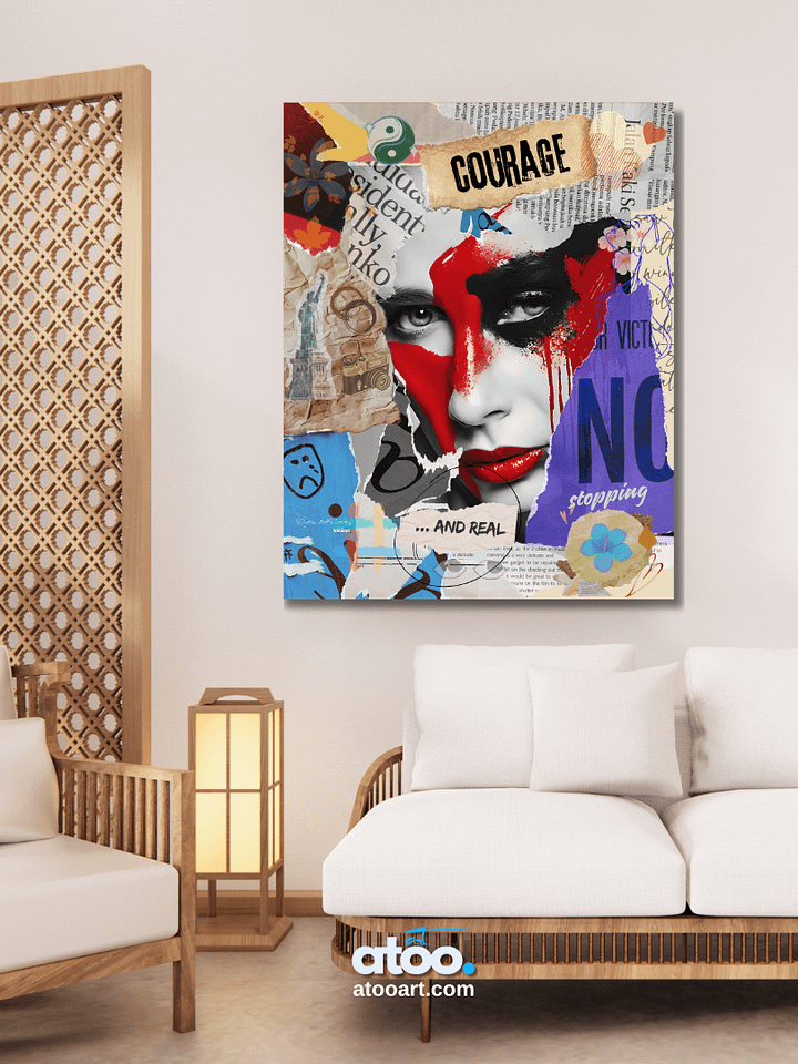 Don't be silent! Don't stop! Red. Collage Wall Art product image (2)