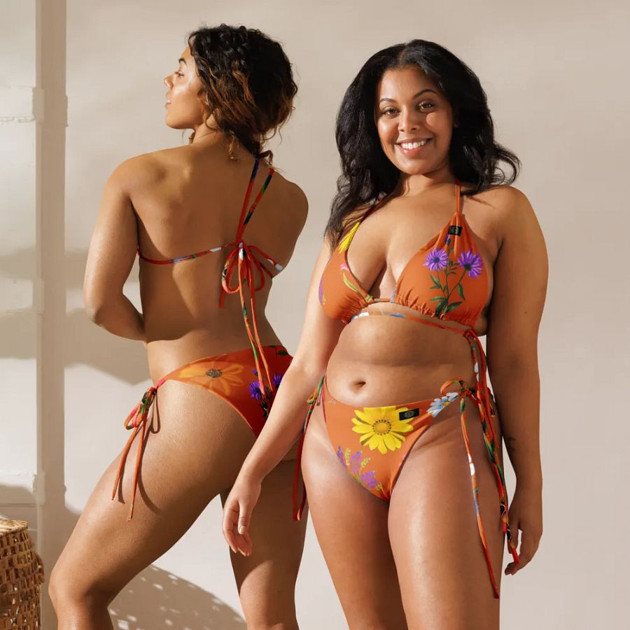 Blossom Bliss String Bikini Set_Orange product image (10)