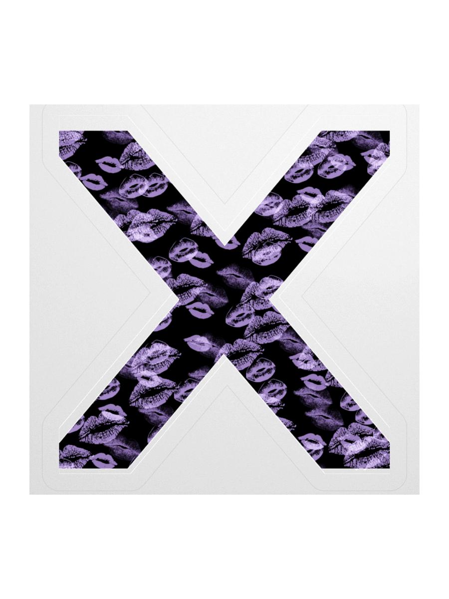 Black X Lilac Lipstick Kisses | Kiss-cut Sticker product image (1)