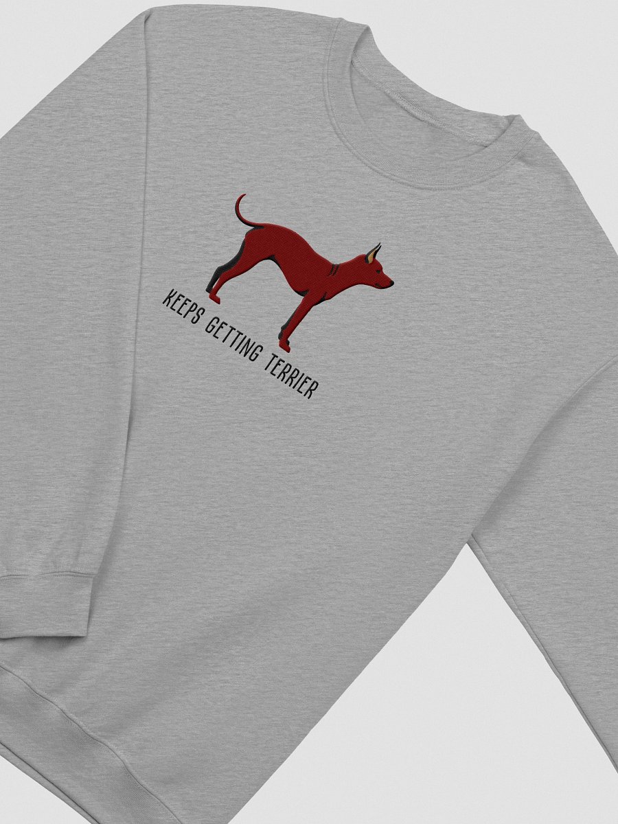 Keeps Getting Terrier Sweatshirt (Embroidered) of an American Hairless Terrier(Chocolate) product image (15)