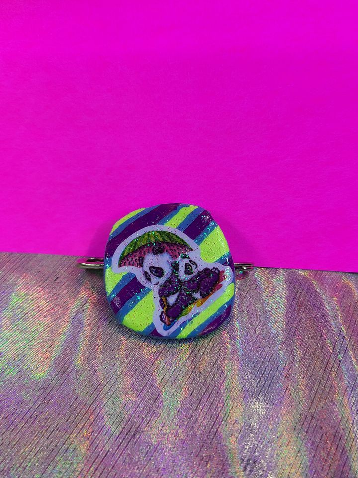Panda Lisa Frank Bottle Cap Pin product image (1)
