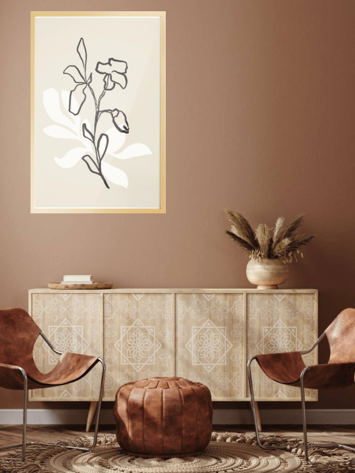 Botanical Beauty Framed Line Art Poster | Elegant Minimalist Plant Design for Modern Interiors product image (1)