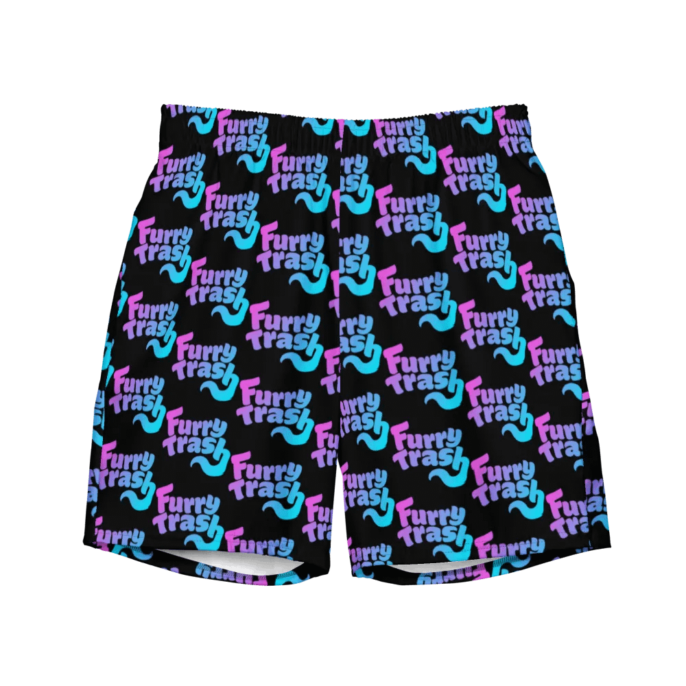 Furry Trash Swimtrunks – Bubble Logo (Twilight on Black) product image (6)