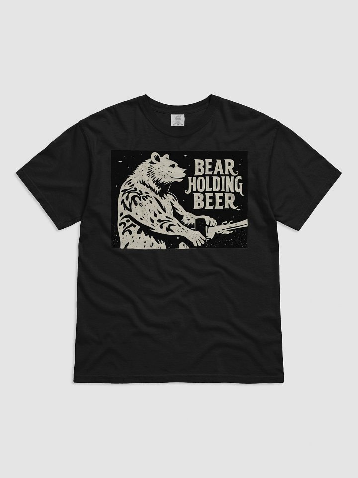 Whimsical Bear with Beer | Linocut Art Print T-Shirt product image (4)
