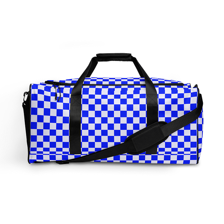 Checkered! Blue and White Checkers Duffel Bag product image (1)