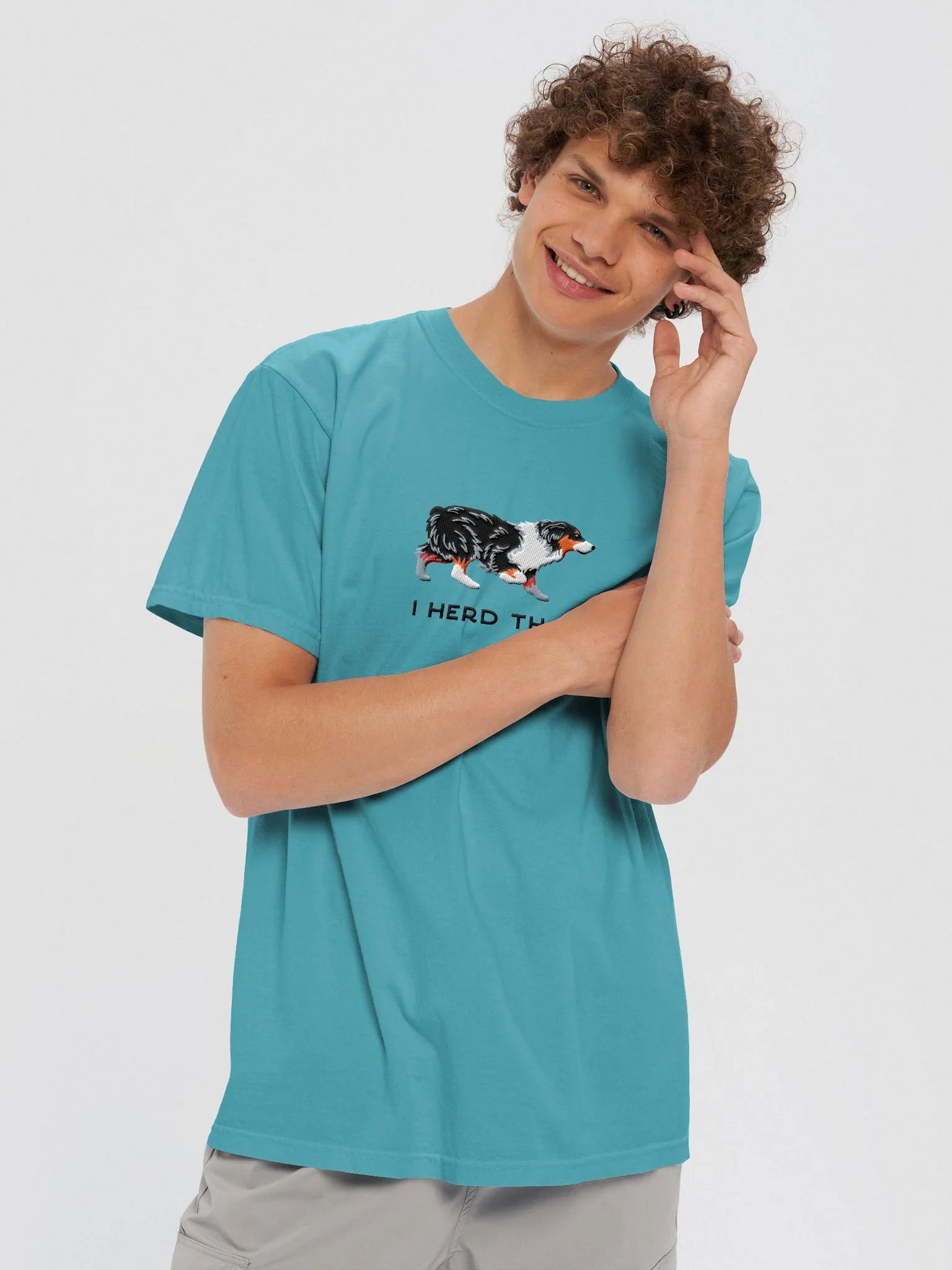 I Herd That T-Shirt(Embroidered) of an Australian Shepherd(Tricolor) product image (6)