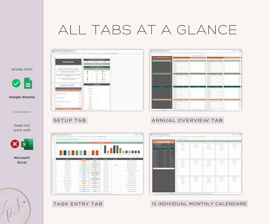 Home Maintenance Calendar, Google Sheets Template product image (9)