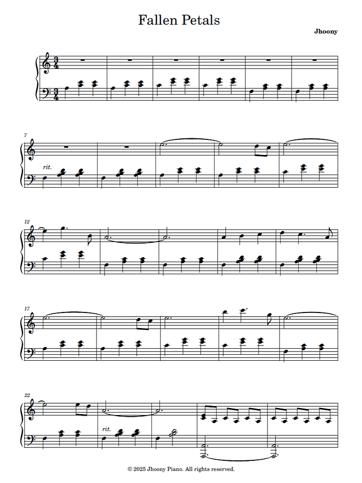 Fallen Petals - Sheet Music product image (1)