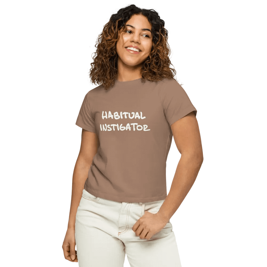 HABITUAL INSTIGATOR (white design) printed waist-length tee product image (24)