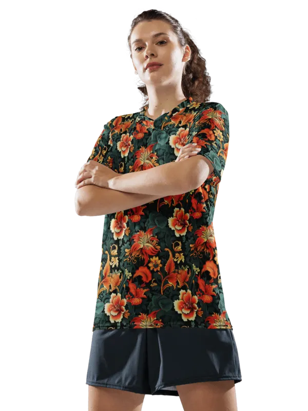 Sunset Flowers | Recycled Unisex Sports Jersey product image (2)