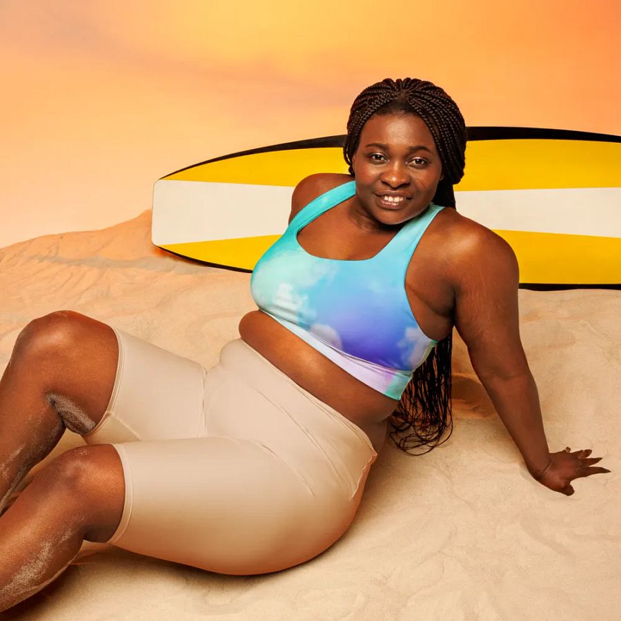 Blur cloud rainbow Design Longline Sports Bra - v2 product image (7)