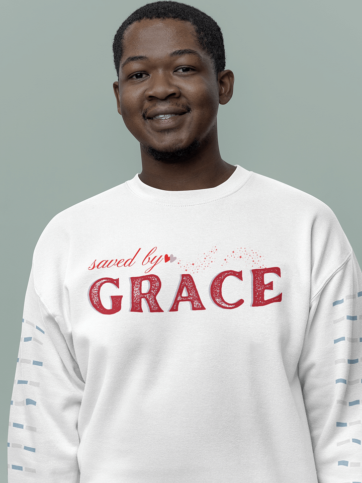 Saved By Grace, Christian Faith Heritage Sweater. product image (1)