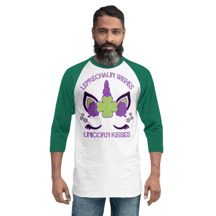 Leprechaun Wishes & Unicorn Kisses Raglan Tee product image (23)