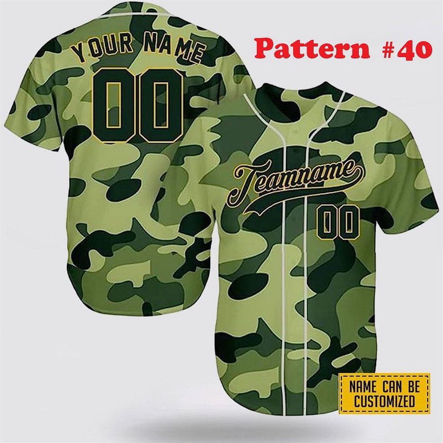 Authentic Baseball Jersey, Custom Baseball Jersey, Personalized Sport Jersey, Army Multi Colorful and Pattrens product image (191)