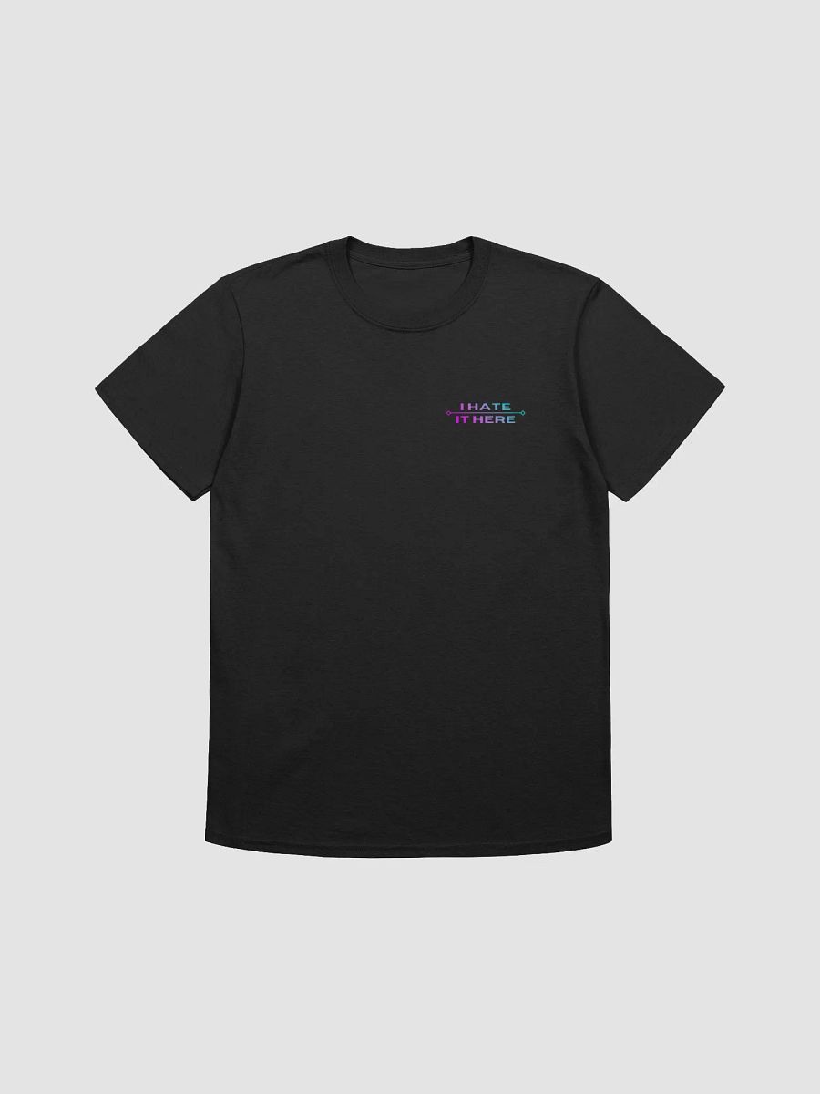 I Hate It Here Gildan Tee with pink & blue text product image (1)
