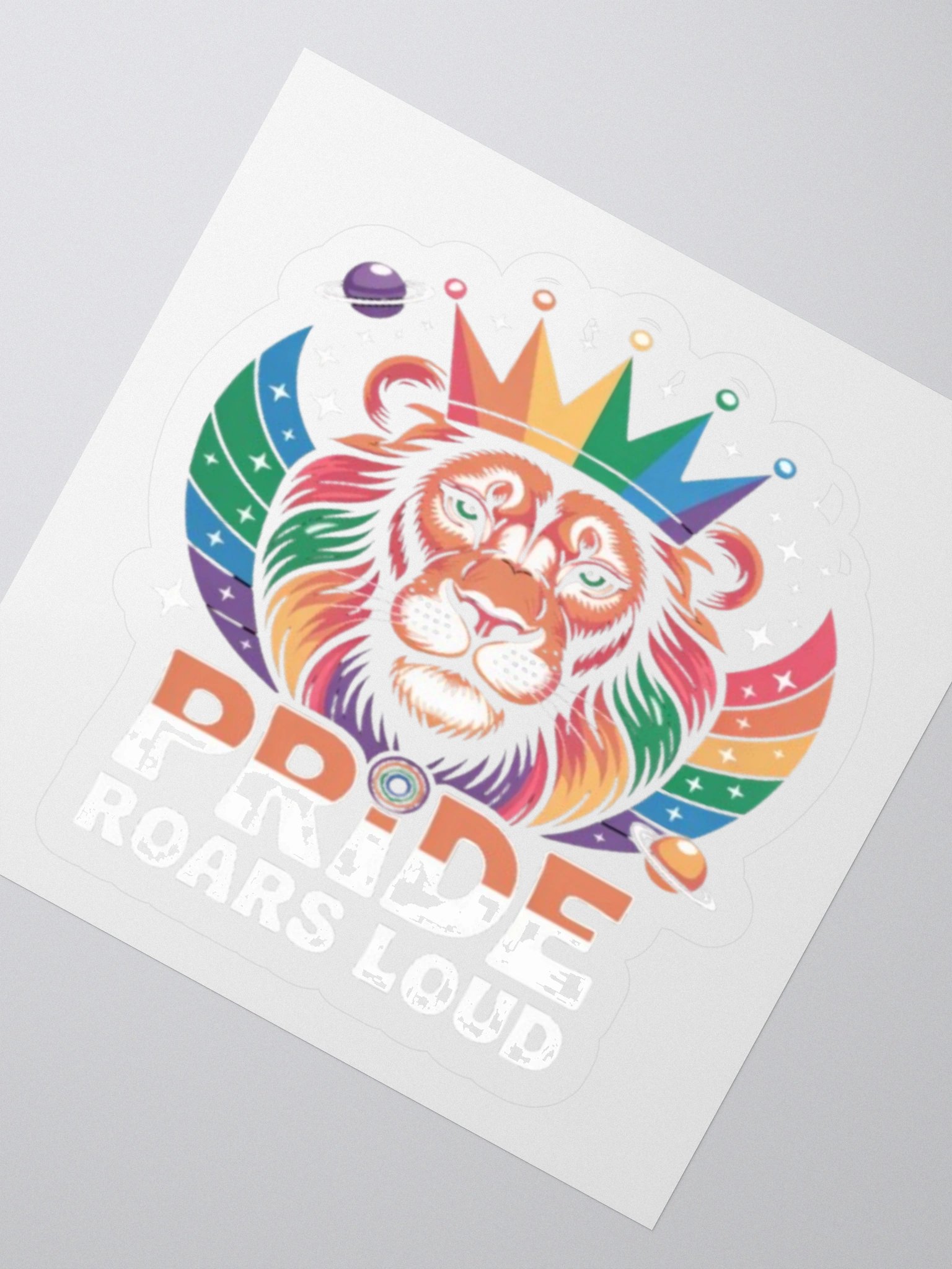 Pride Roars Loud Sticker - Rainbow Lion Design product image (5)