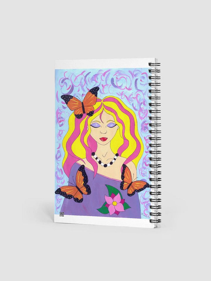 Butterfly spring woman (art by Dina R.) acrylic painting picture - Spiral Notebook product image (2)