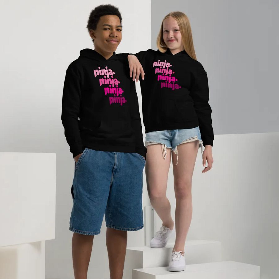Pink Quad Ninja Kids Hoodie product image (4)