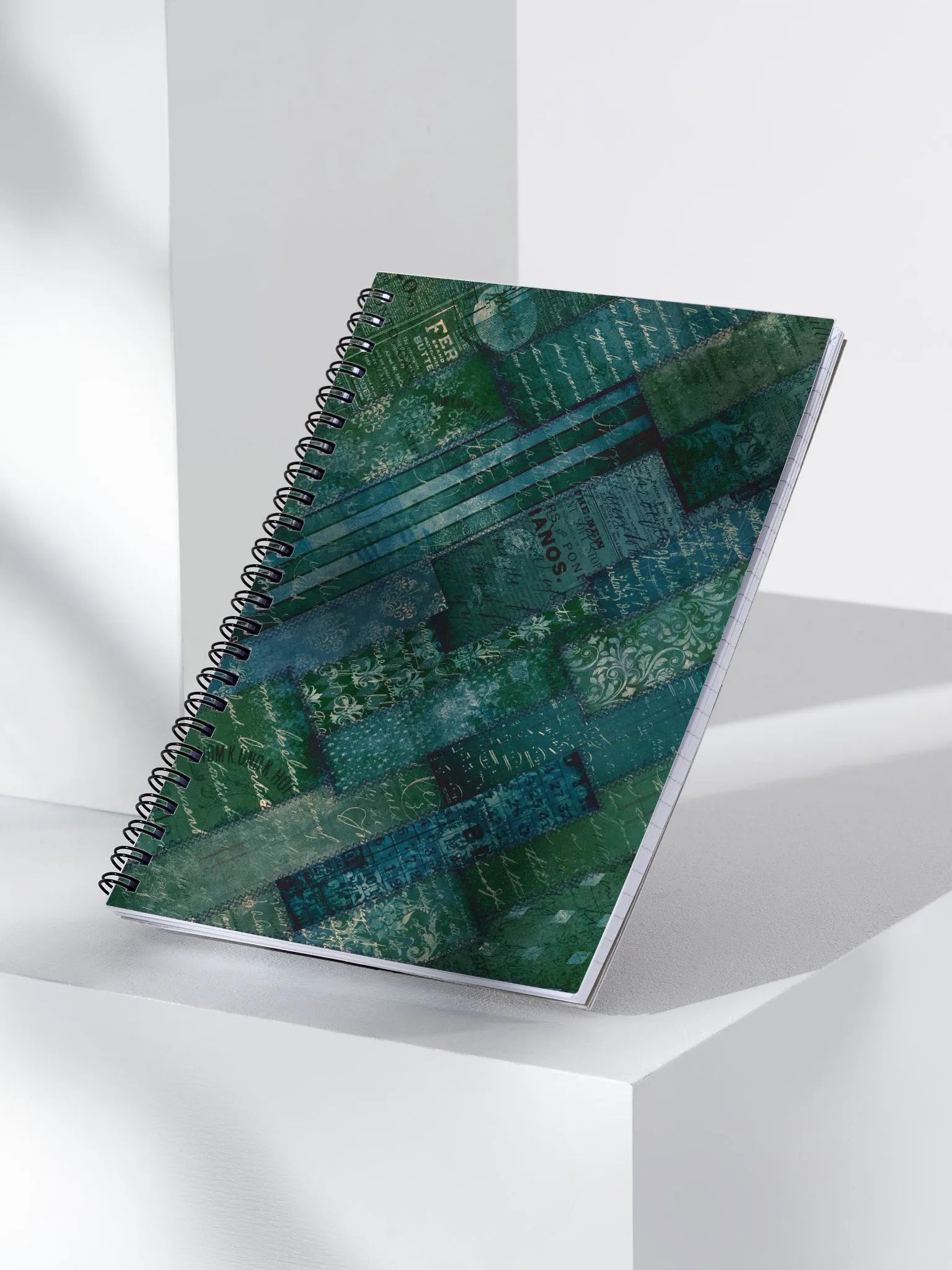 Vintage Deep Green Blue Script Notebook product image (2)