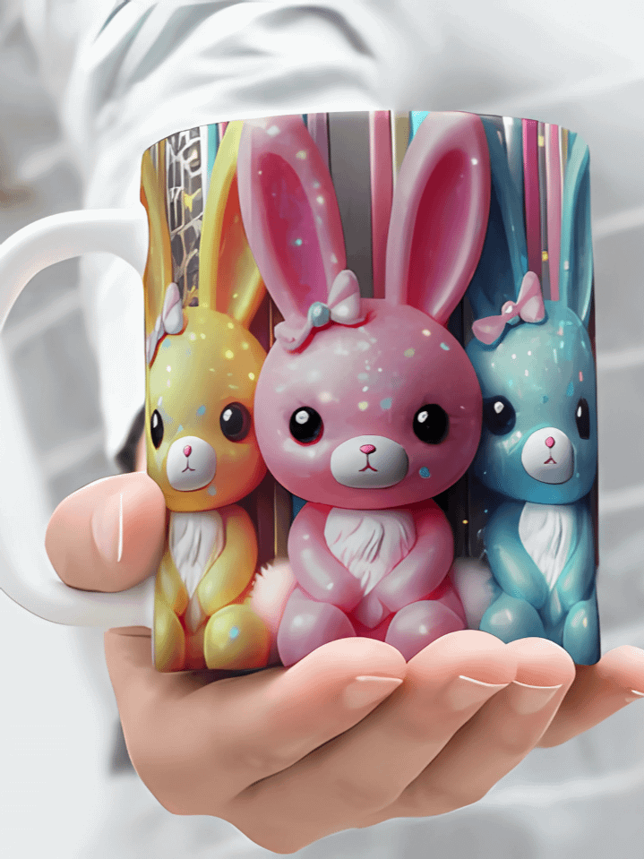 Easter Bunny Mug Wrap Design – Cute Rabbit with Festive Elements Sublimation PNG – Fits 11oz & 15oz Mugs – Great for Easter Gifts – Instant Digital Download – 300 DPI product image (1)